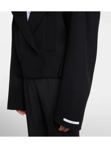 Vlnená dvojradová bunda Sportmax čierna
