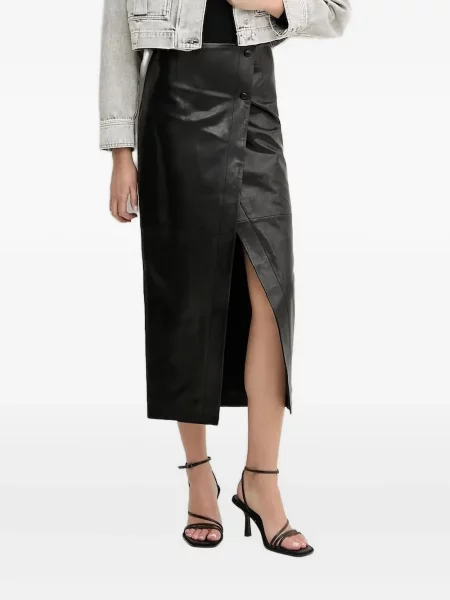 Fustă din piele Iro până la genunchi negru
