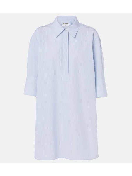 Cămașă Jil Sander din poplin albastru
