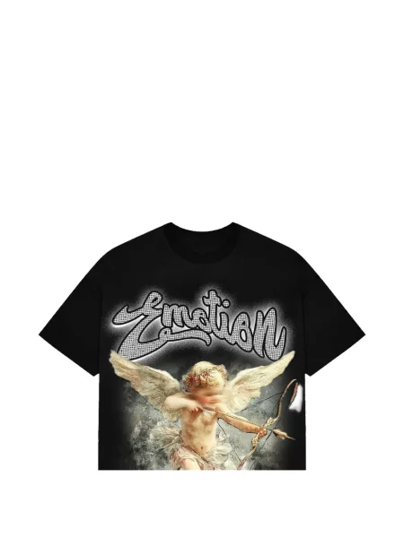 Stras decupat tricou Mixed Emotion negru