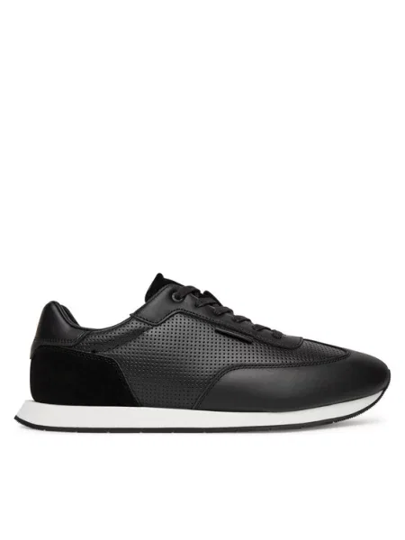 Calvin Klein Sneakersy Low Prof Runn Laceup Perf Lth černá