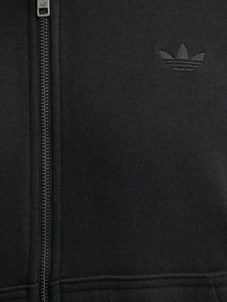 Pantaloni Adidas cu dungi cu broderie din fleece negru