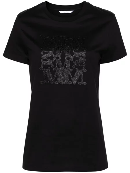 Tricou Max Mara cu broderie negru
