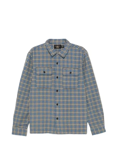 Cămașă Ralph Lauren Rrl în carouri albastru