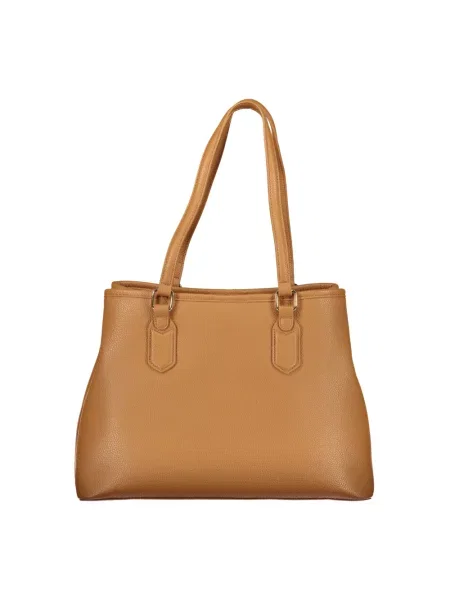 Lniana torebka Valentino Bags brązowa