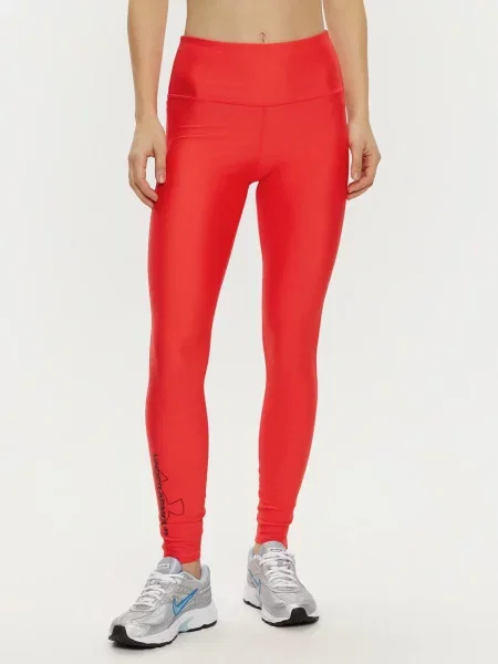 UNDER ARMOUR legginsy treningowe Slim Fit L czerwone