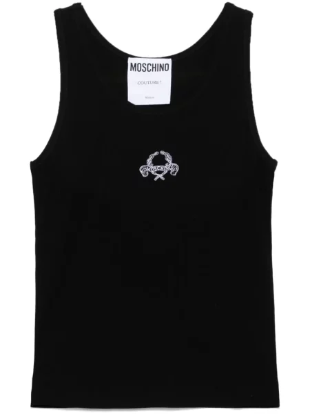 Top Moschino cu broderie negru