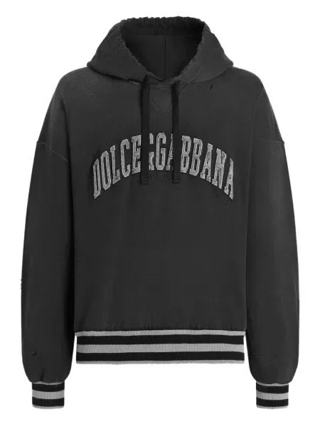 Hanorac cu glugă Dolce & Gabbana cu dungi gri