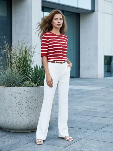 Блузка з тканини з високим вмістом червоний