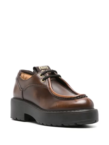 Pantofi loafer Miu Miu din piele maro