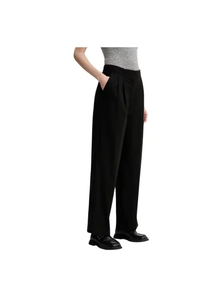 Spodnie Carter szerokie high waist czarny