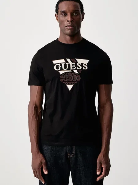 Guess tricou pentru bărbați din PIERRE negru