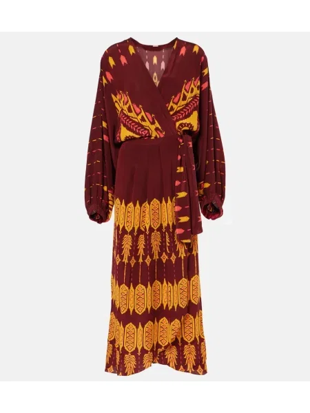 Rochie Johanna Ortiz de mătase cu imagine de costum