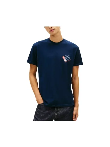 T-shirt o kroju regular fit z czystej bawełny Tommy Jeans niebieska