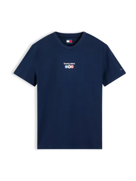 Tommy Jeans Tricou NYC azur / albastru închis / roșu intens alb