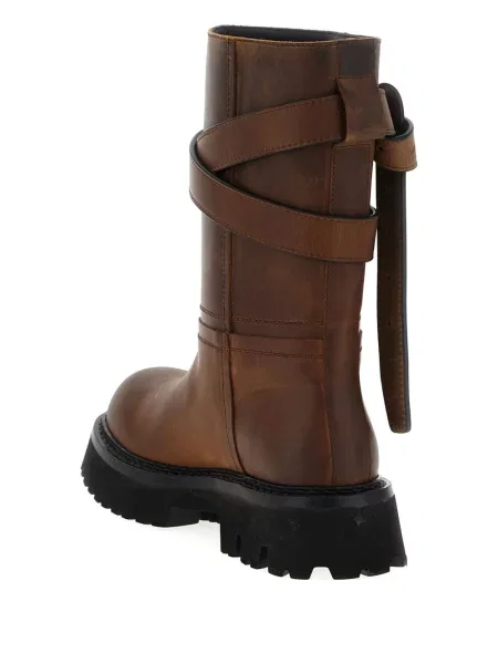 Botine Moschino din piele maro