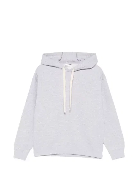 Hanorac cu glugă Jil Sander cu mâneci lungi gri