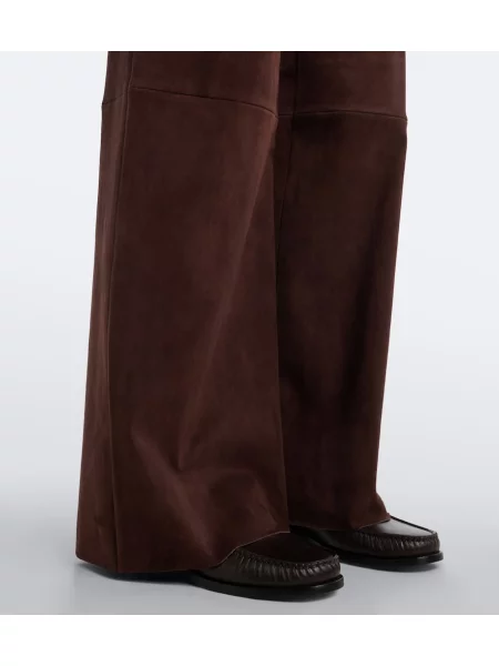 Pantaloni Stouls din piele de căprioară maro