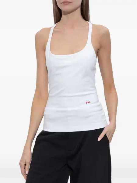 Top Dsquared2 cu broderie alb