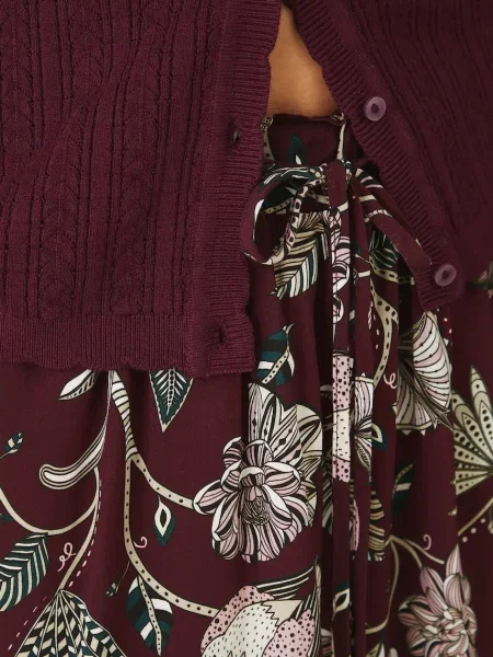 Medicine spódnica mini rozkloszowana bordowy