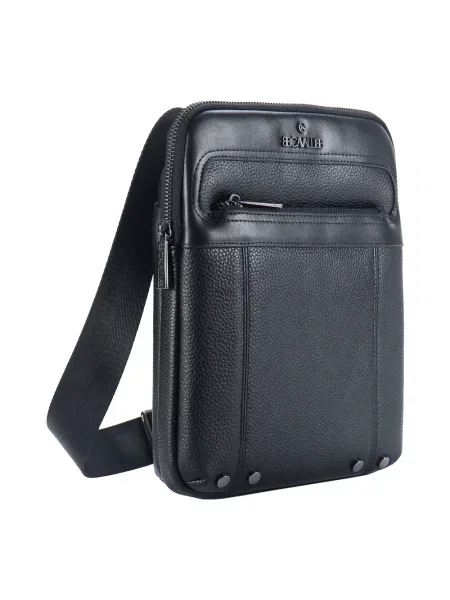 Torba crossbody Cavalli Class skórzana czarna