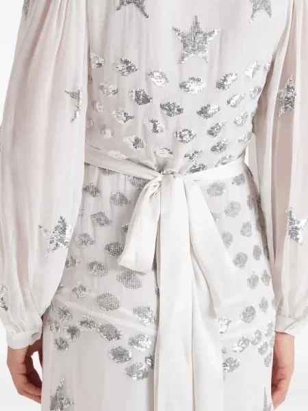 Rochie Temperley London cu paiete de costum alb
