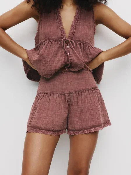 Pull&Bear Fustă burgundy roșu