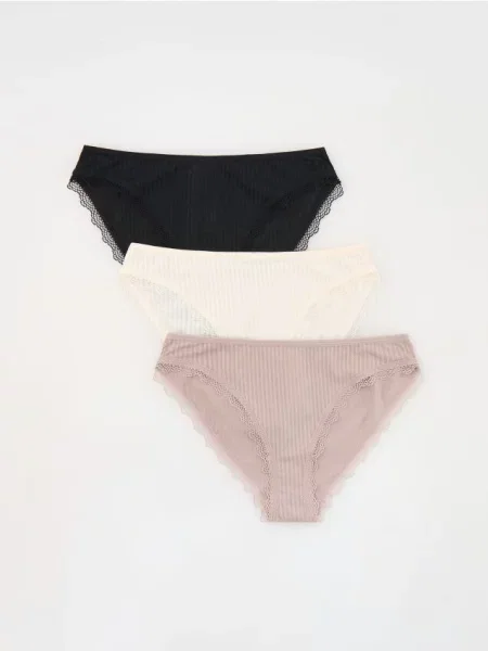 Reserved Set de 3 perechi de chiloți bikini negru