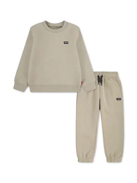Levi's compleu de trening pentru copii cu HOODIE & JOGGER SET bej