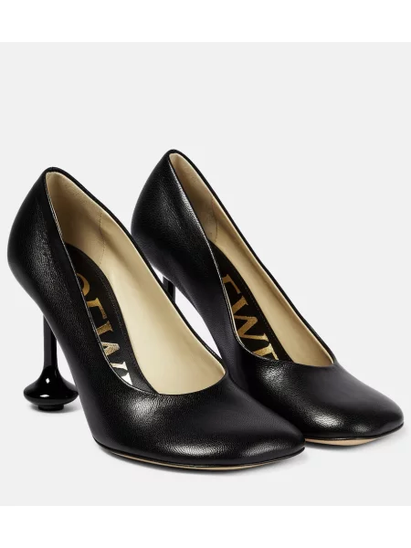 Kožené lodičky Loewe černé