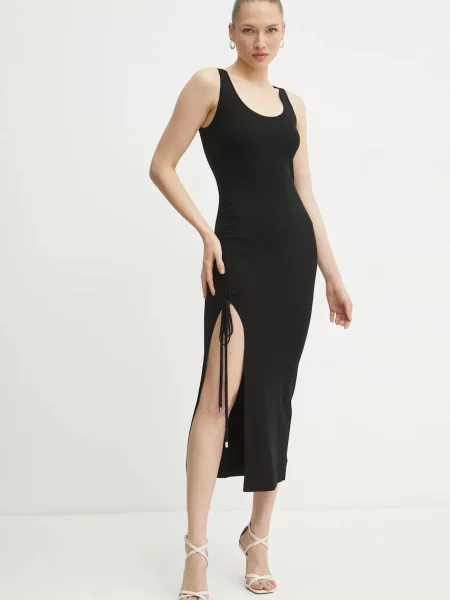 MICHAEL Michael Kors rochie din lana maxi mulata negru