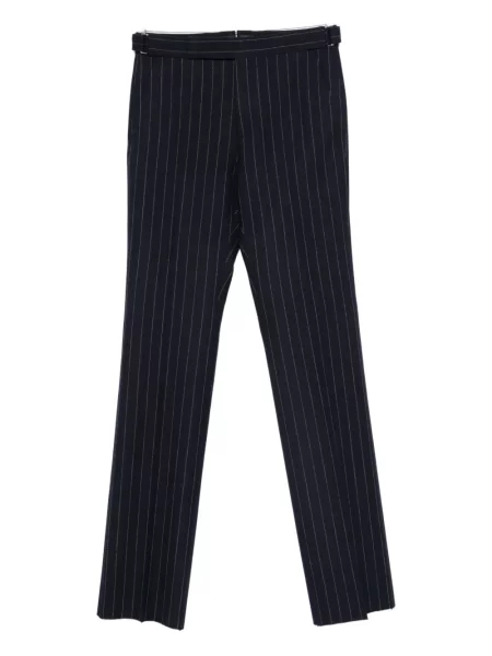 Pantaloni Tom Ford de lână cu dungi albastru