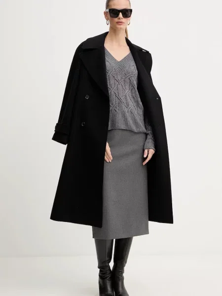 Спідниця з додаванням вовни Luisa Spagnoli midi олівець сірий