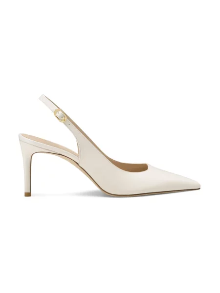 Czółenka Stuart Weitzman z otwartą piętą beżowa