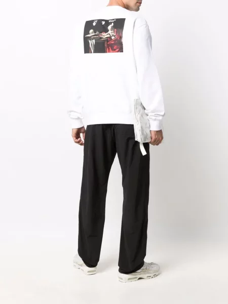 Φούτερ Off-white με σχέδιο λευκό