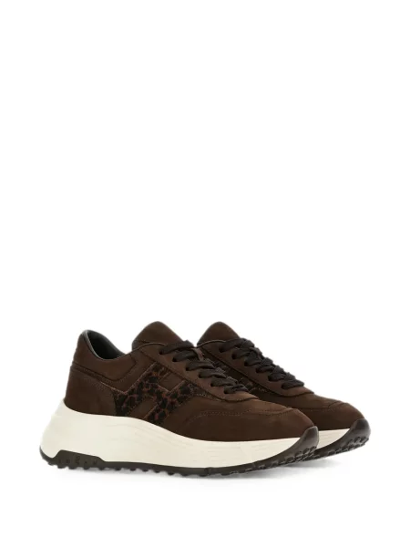 Sneakerși Hogan cu imagine cu model leopard maro