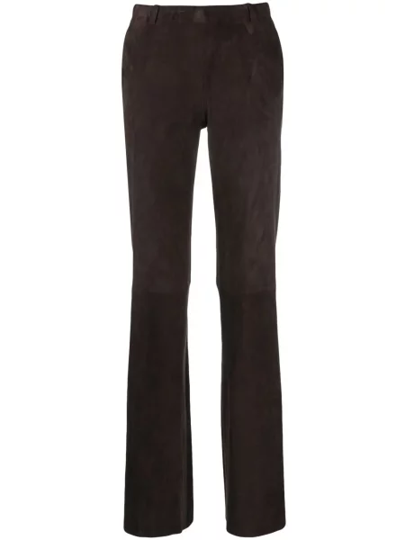 Pantaloni Stouls din piele de căprioară maro