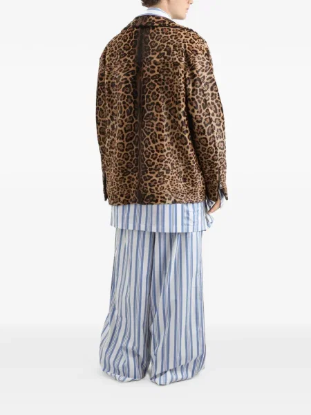 Leopárdmintás ingdzseki Dolce & Gabbana nyomtatás barna