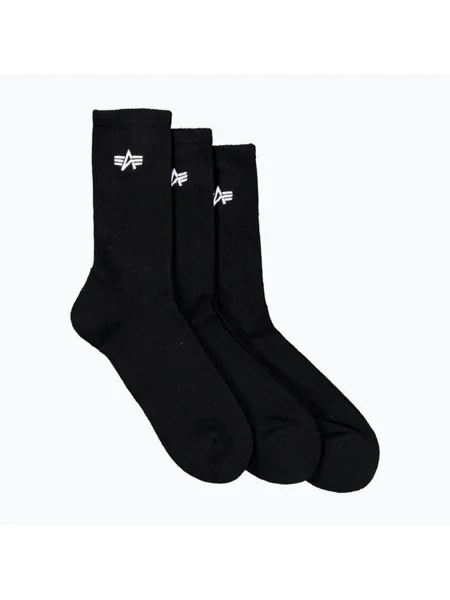 Șosete pentru bărbați Alpha Industries Basic 3 perechi black negru