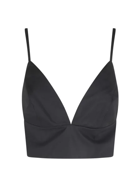 Top Federica Tosi na cienkie ramiączka czarny