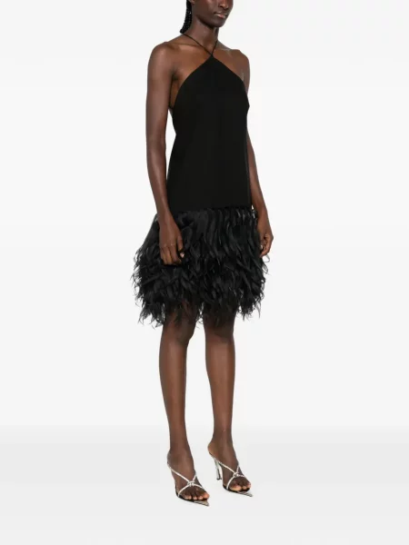 Rochie mini Viktor & Rolf cu pene cu gât halter negru