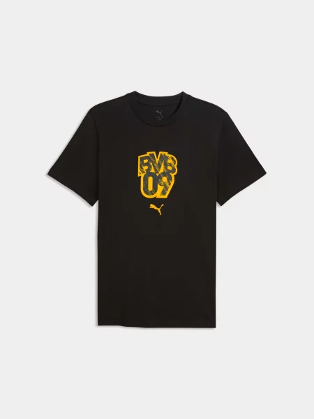 Спортивна футболка PUMA Bvb Ftblculture Tee комбінований верх чорний