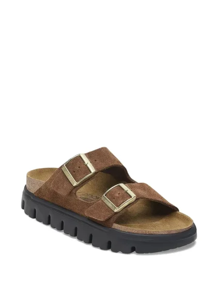Велурени сандали Birkenstock с катарама кафяво