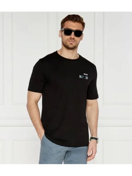 BOSS GREEN Tricou | stretch negru