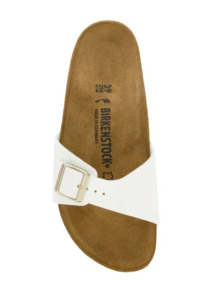 Sandale Birkenstock cu cataramă cu bretele alb
