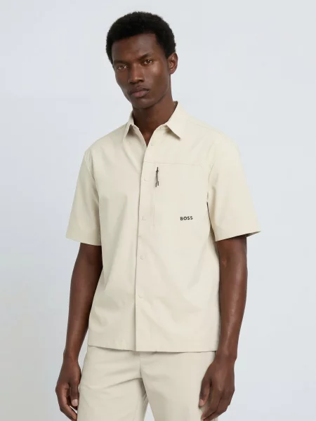 Boss Košile Network Comfort Fit béžová