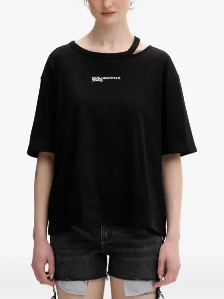 Tricou Karl Lagerfeld Jeans cu imagine negru