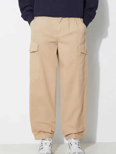 Carhartt WIP spodnie Collins Pant fason cargo high waist beżowy