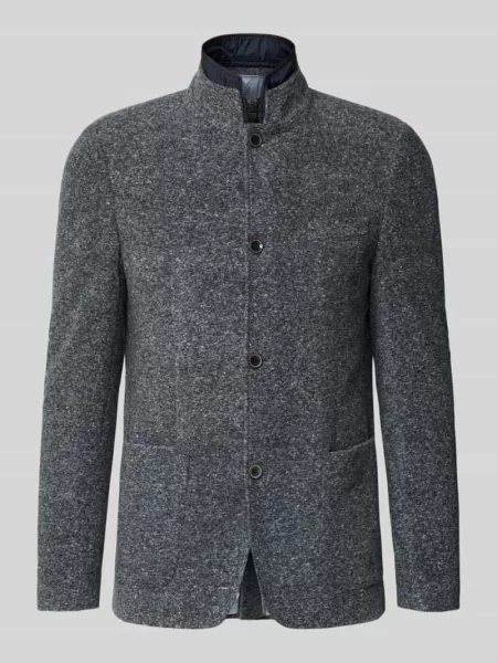 Marynarka o kroju slim fit ze stójką Roy Robson błękitna