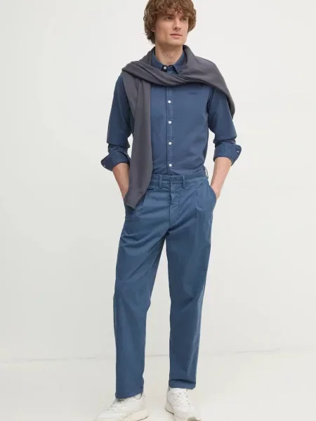 Сорочка Pepe Jeans regular комір button-down синій